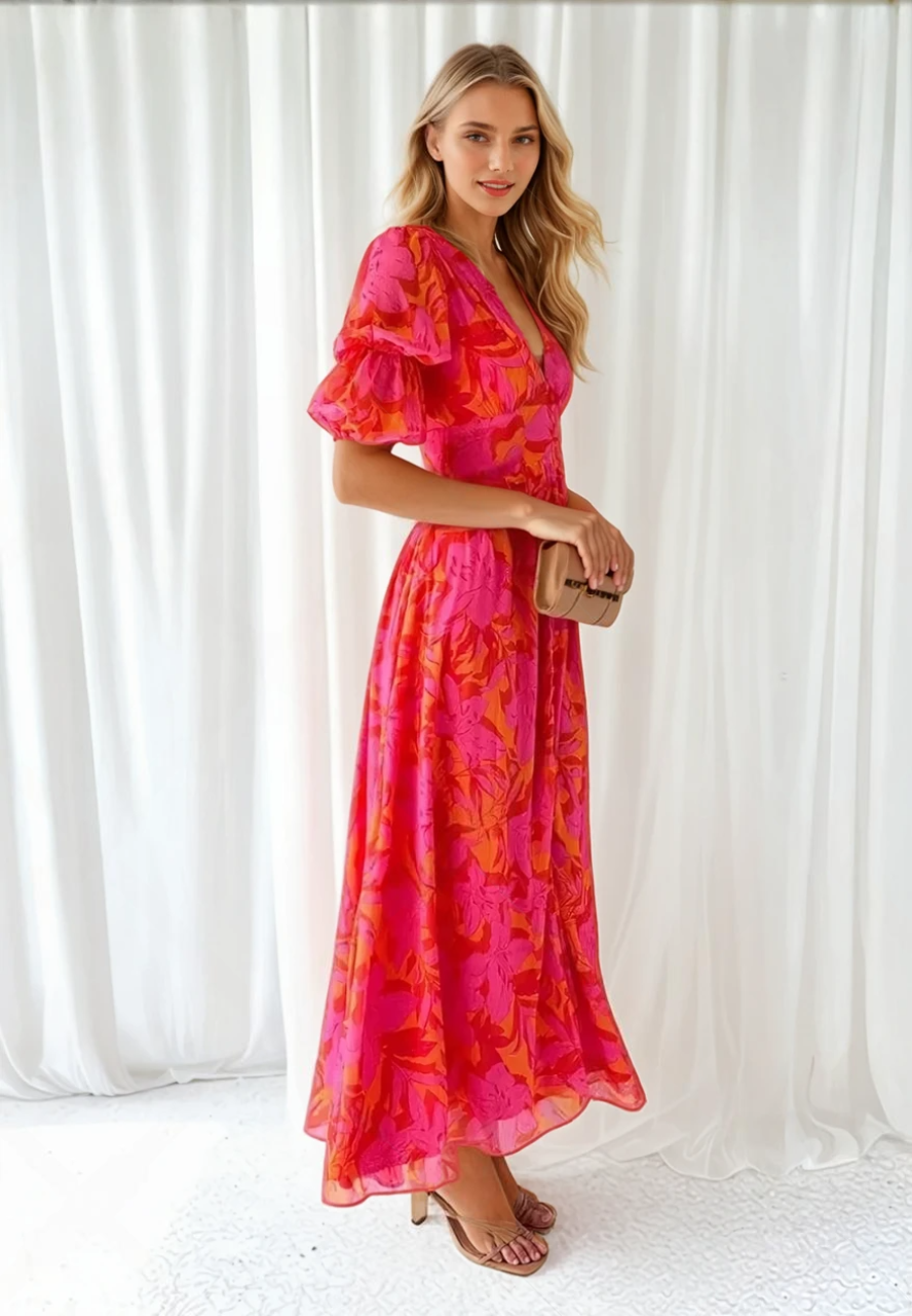 Dames Maxi Jurk Vloeiende Stijl Zachte Stof voor Zomer 1