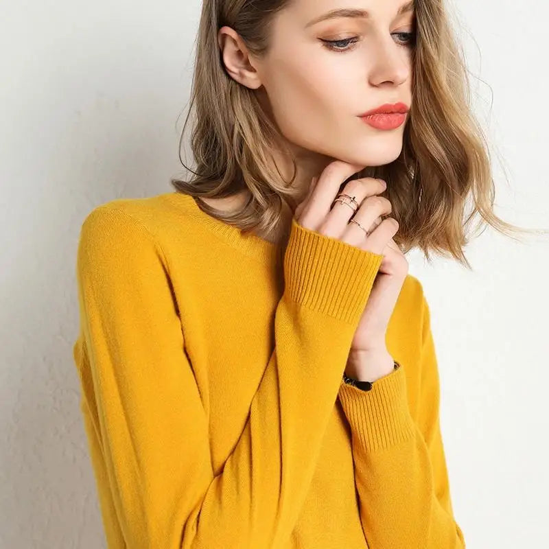 Dames Merino Wol Trui O-Hals Pullover Lange Mouwen 3