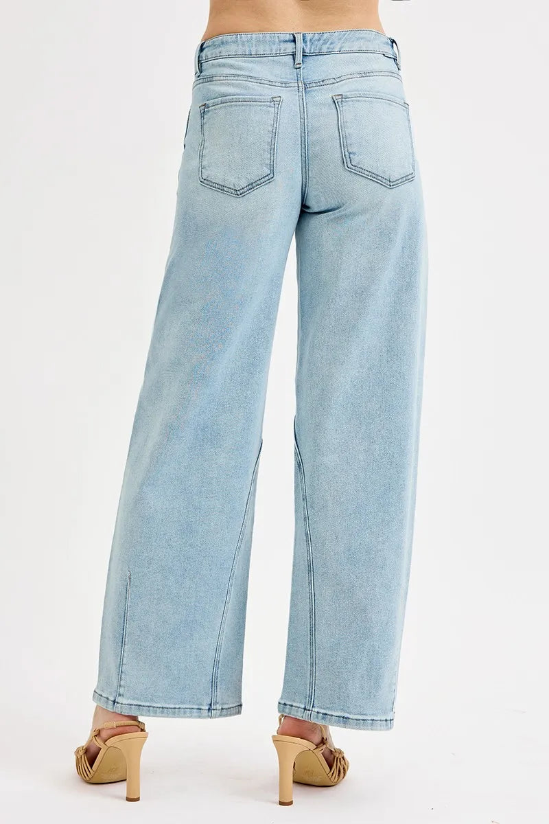 Dames Mid Rise Barrel Jeans Met Klassieke Pasvorm 3