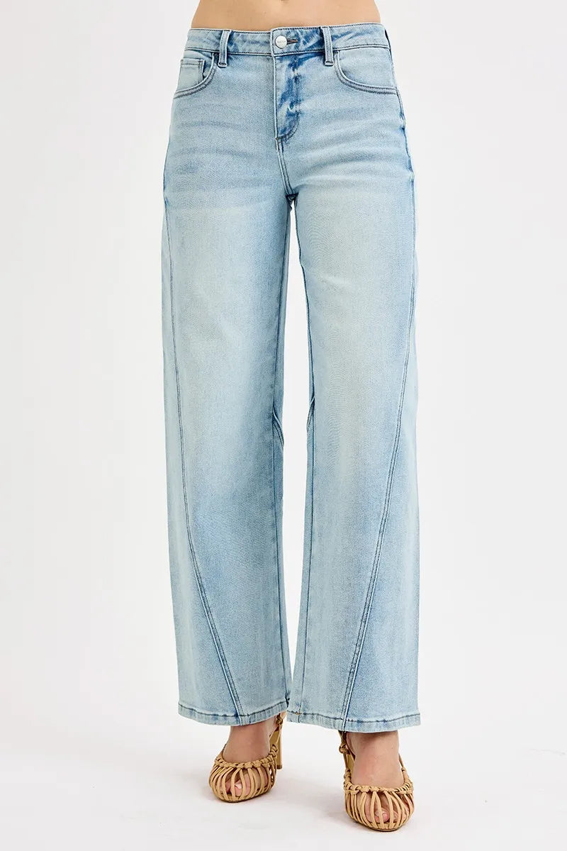 Dames Mid Rise Barrel Jeans Met Klassieke Pasvorm 4