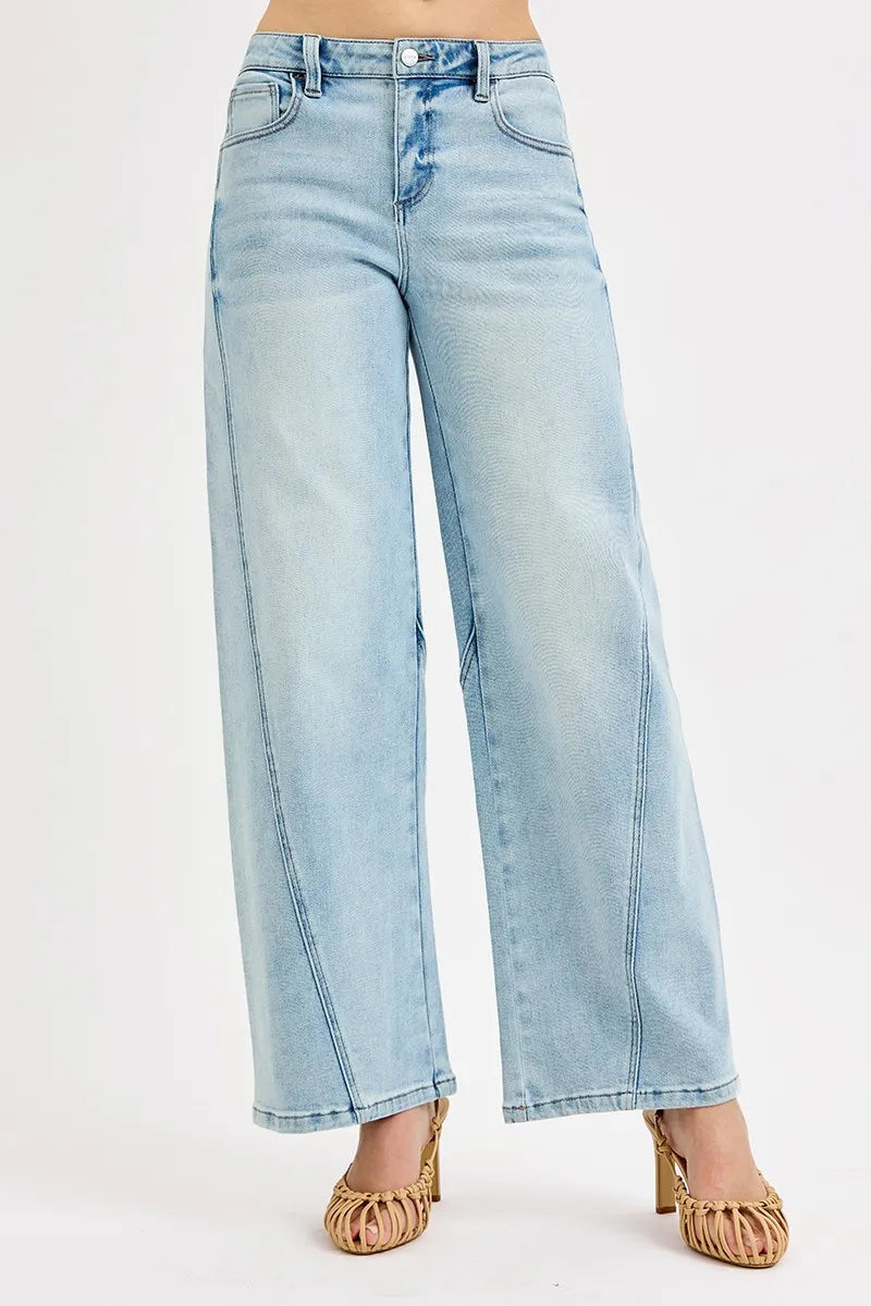 Dames Mid Rise Barrel Jeans Met Klassieke Pasvorm 5