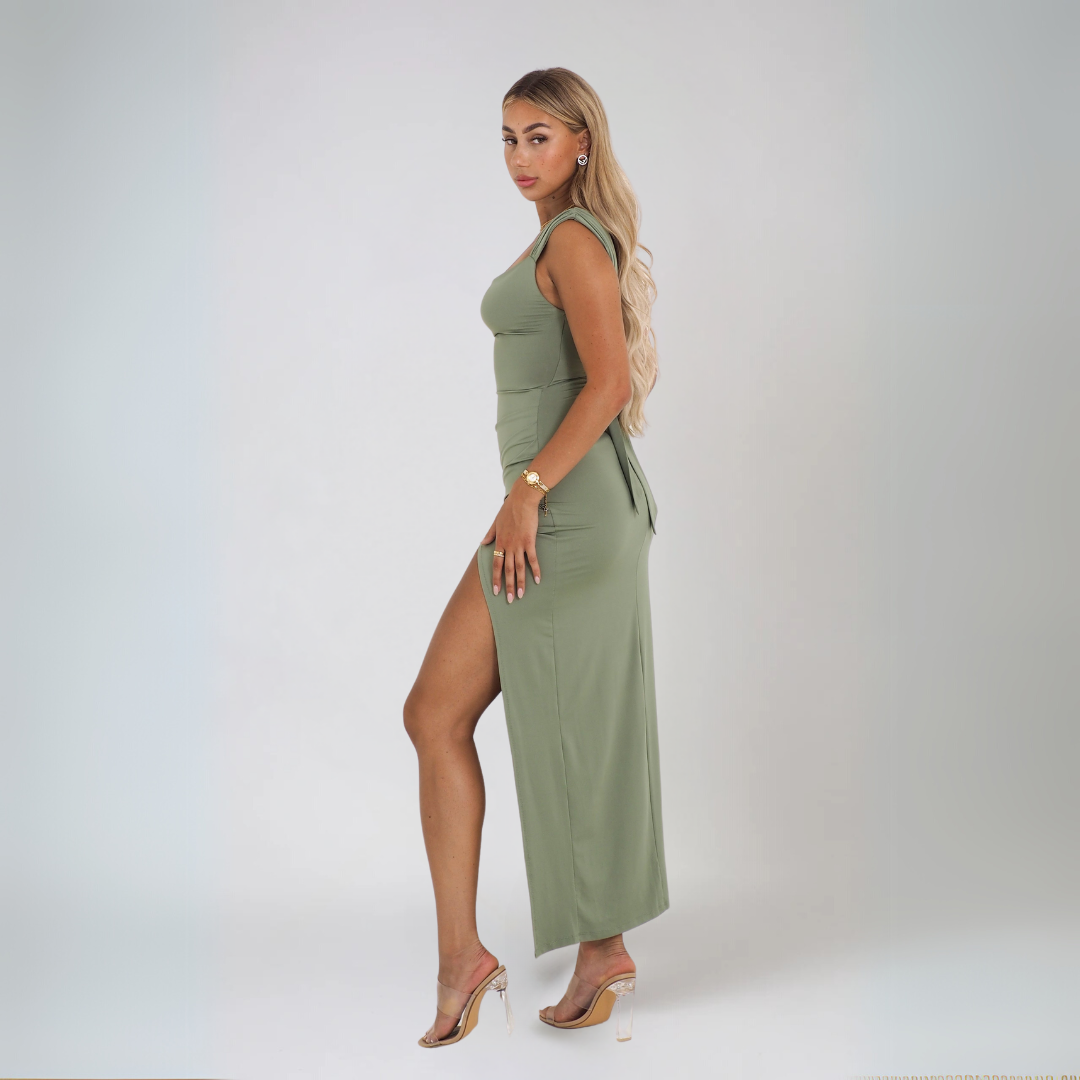 Dames Midi Jurk Elegante Stijl Polyester met Strikdetail 3