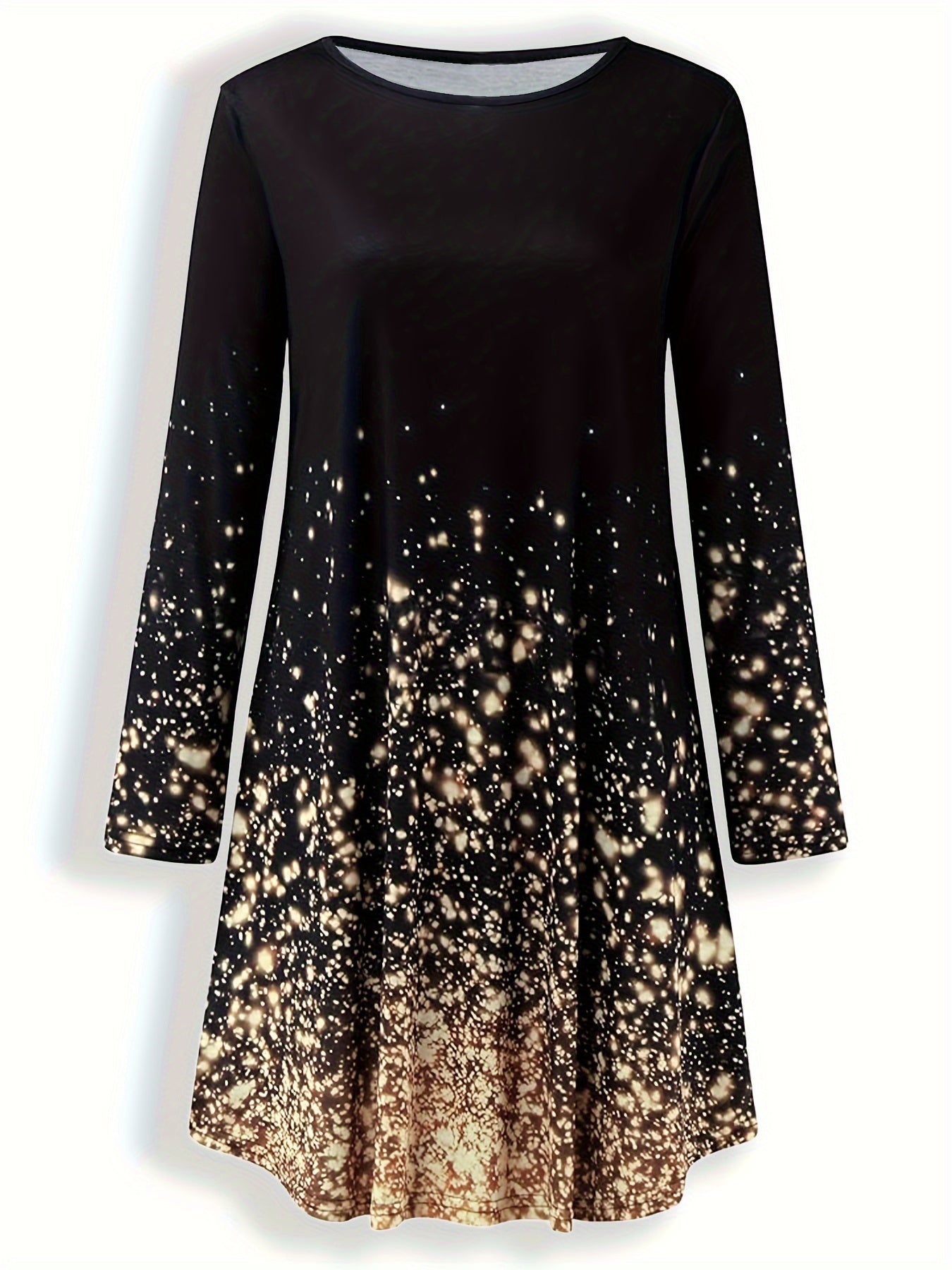 Dames Midi Jurk Met Vloeiende Pasvorm en Artistieke Prints 4