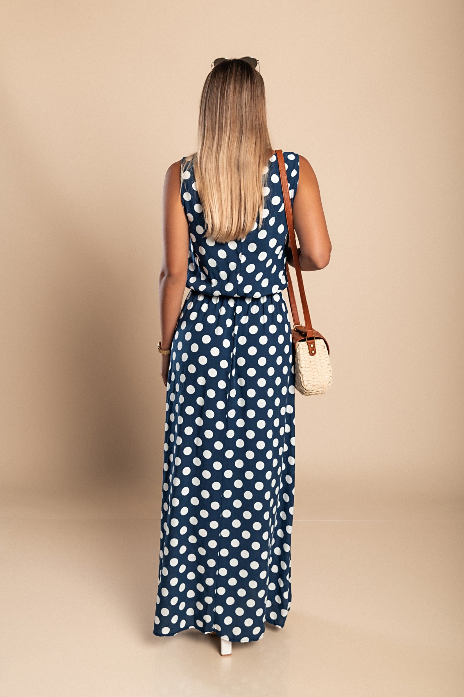 Dames Midi Jurk Polka Dot Tijdloos Lichtgewicht Stof 3