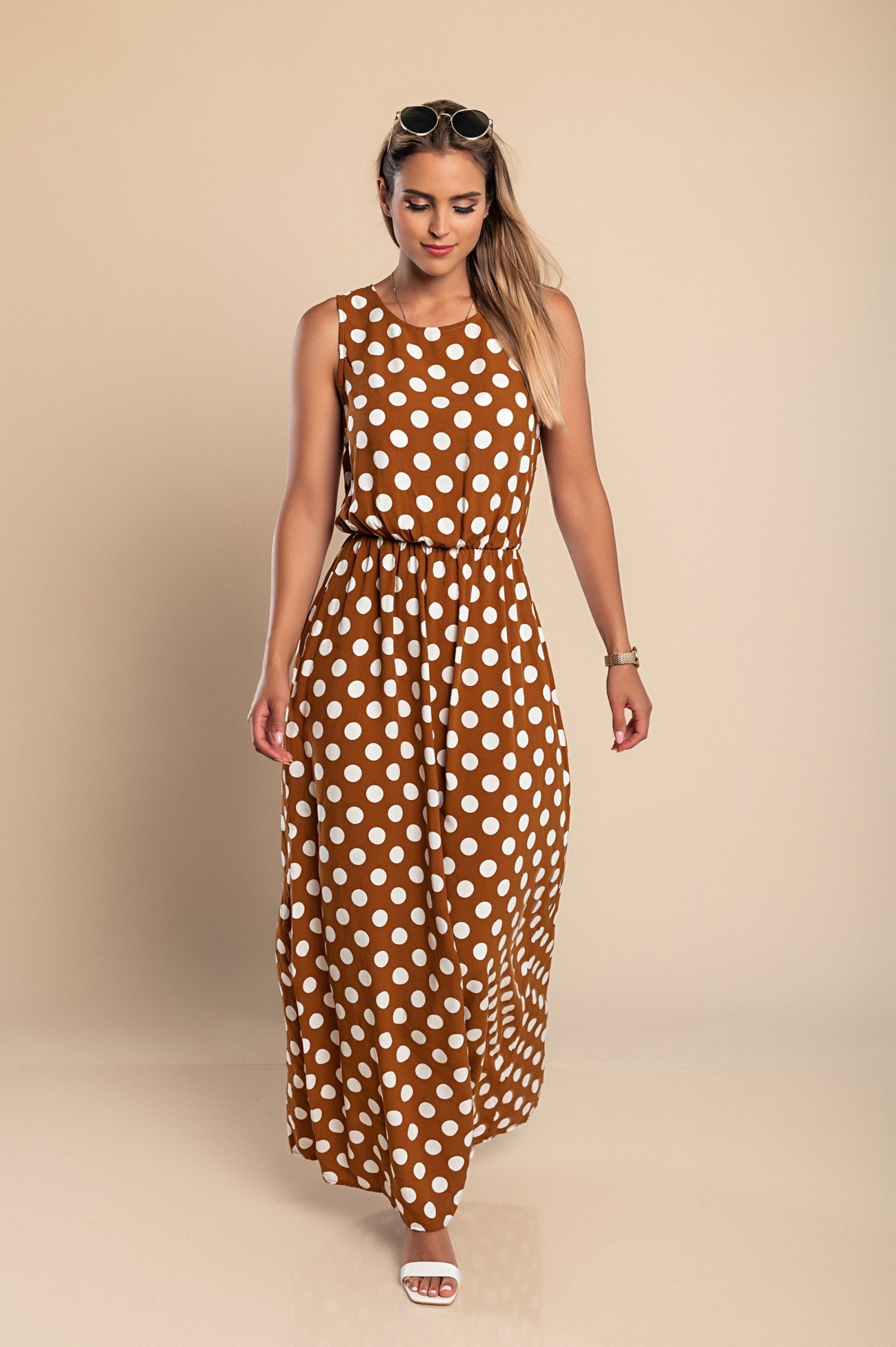 Dames Midi Jurk Polka Dot Tijdloos Lichtgewicht Stof 4