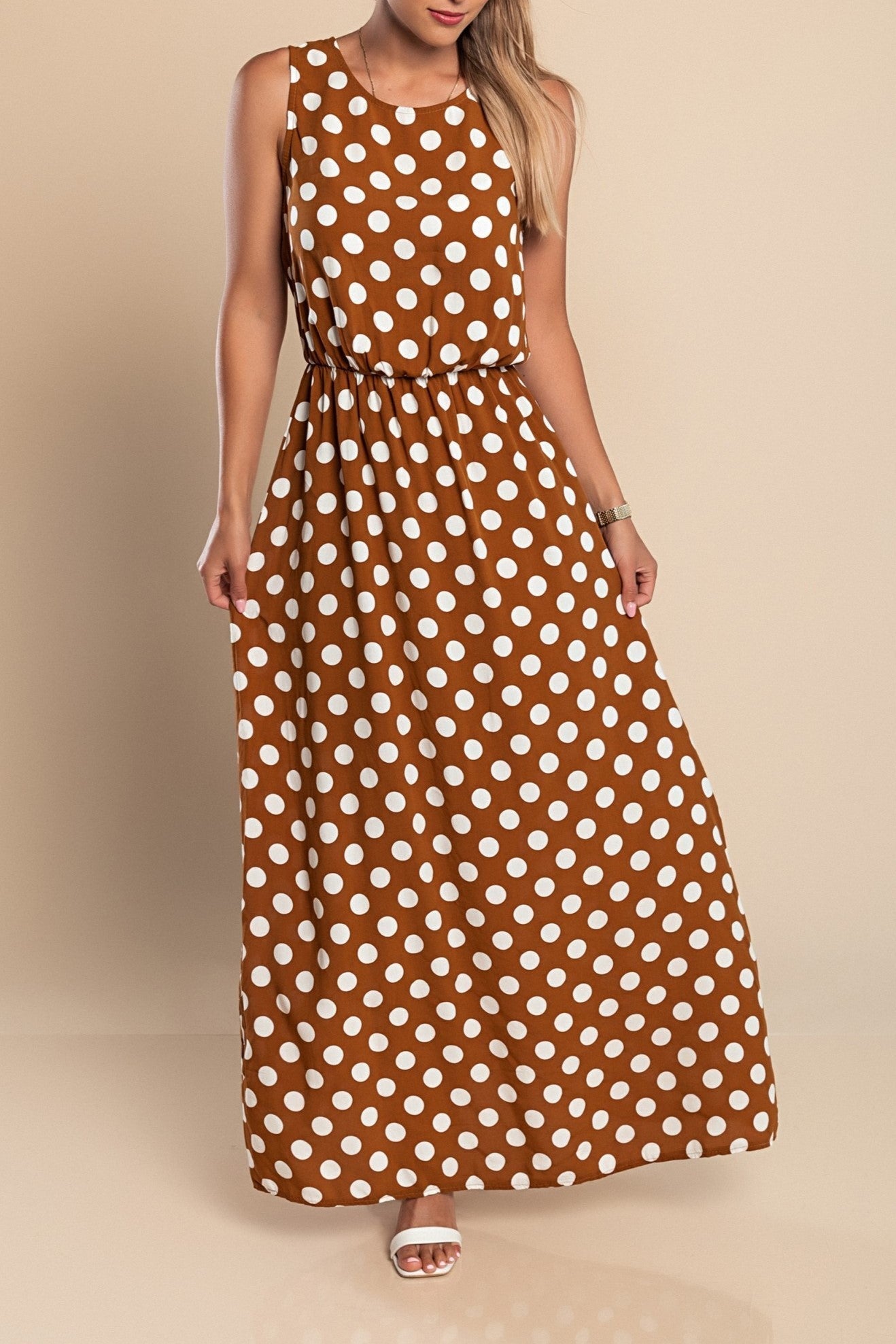 Dames Midi Jurk Polka Dot Tijdloos Lichtgewicht Stof 5