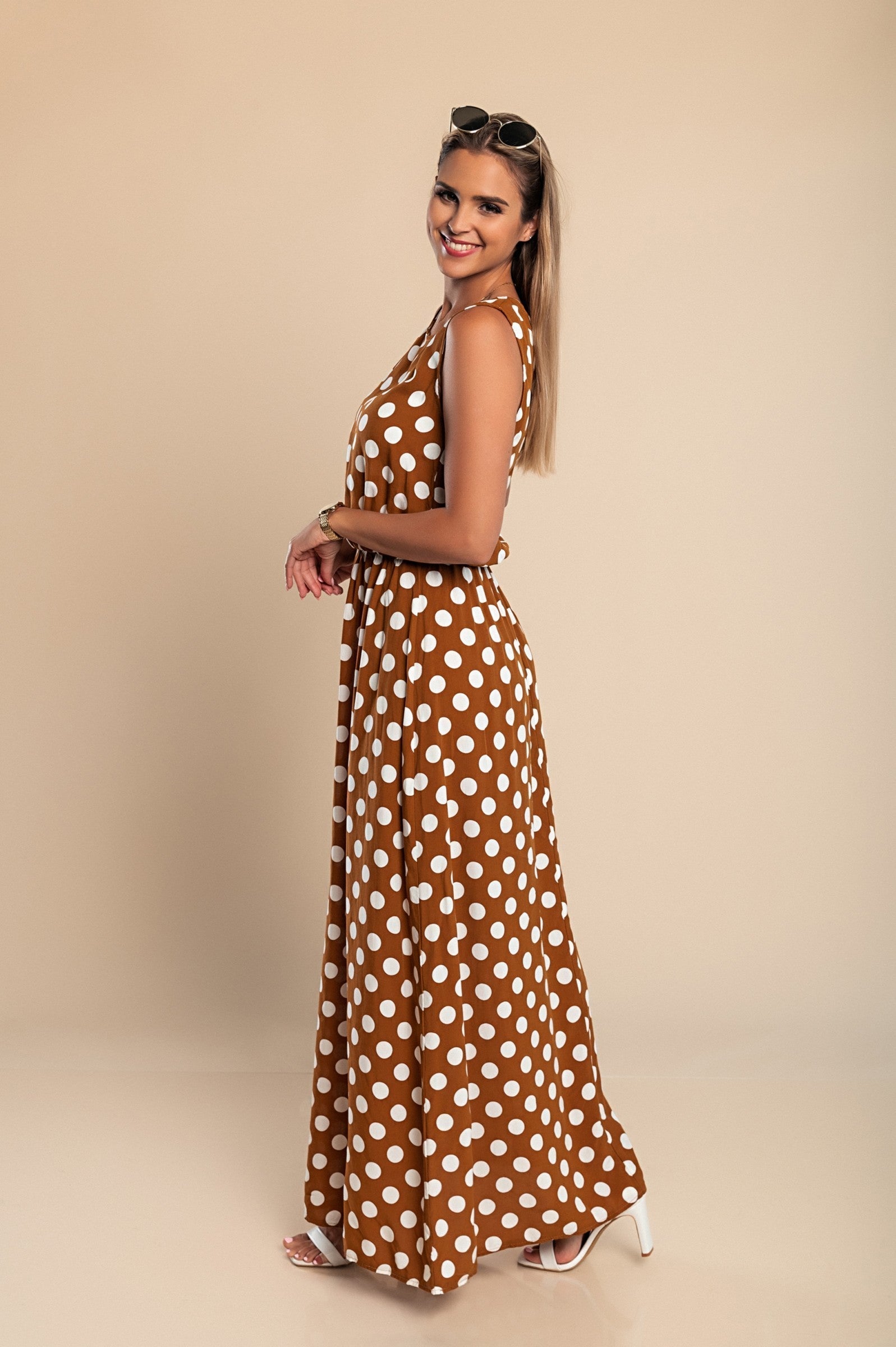 Dames Midi Jurk Polka Dot Tijdloos Lichtgewicht Stof 6