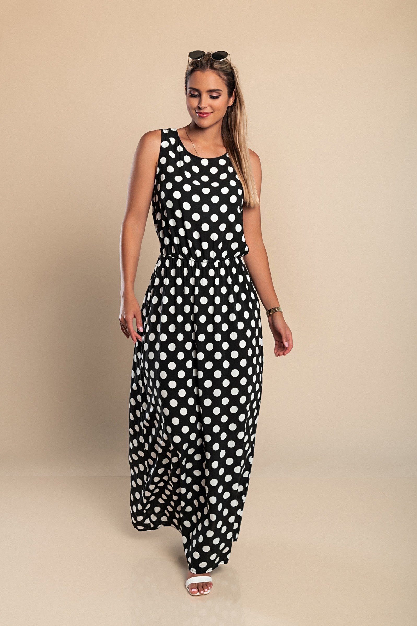Dames Midi Jurk Polka Dot Tijdloos Lichtgewicht Stof 8