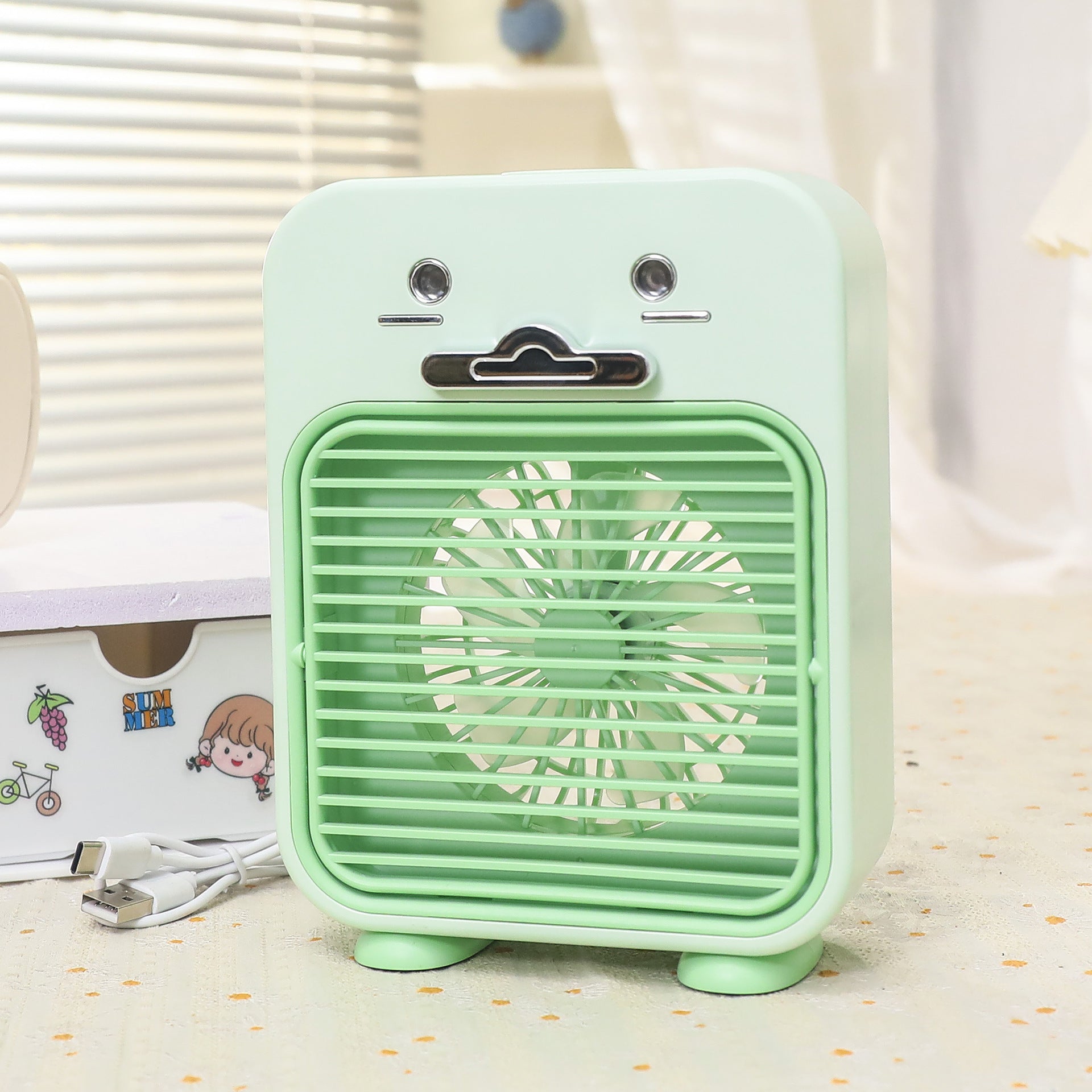 Dames Mini Bureauventilator USB Aansluiting Flexibel Ontwerp 8
