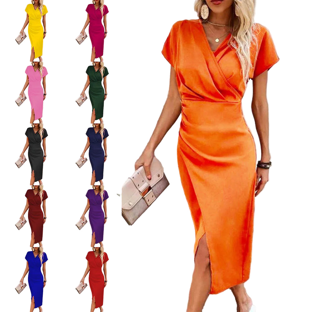 Dames Minikleed V-Ausschnitt Casual Stijl 0