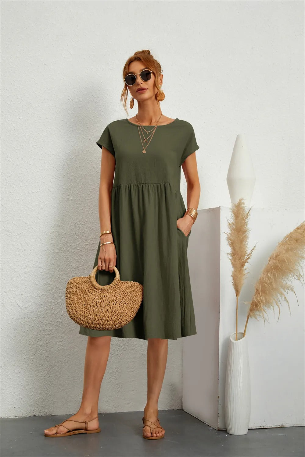 Dames Moderne Jurk Tijdloos Design 9
