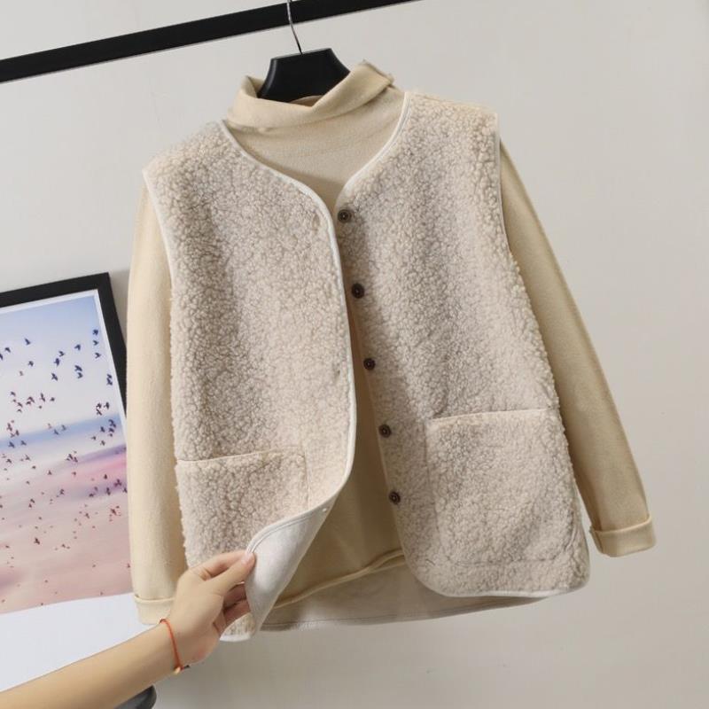 Dames Mouwloos Fleece Vest van Lamswol voor de Winter - Comfortabel en Stijlvol 6