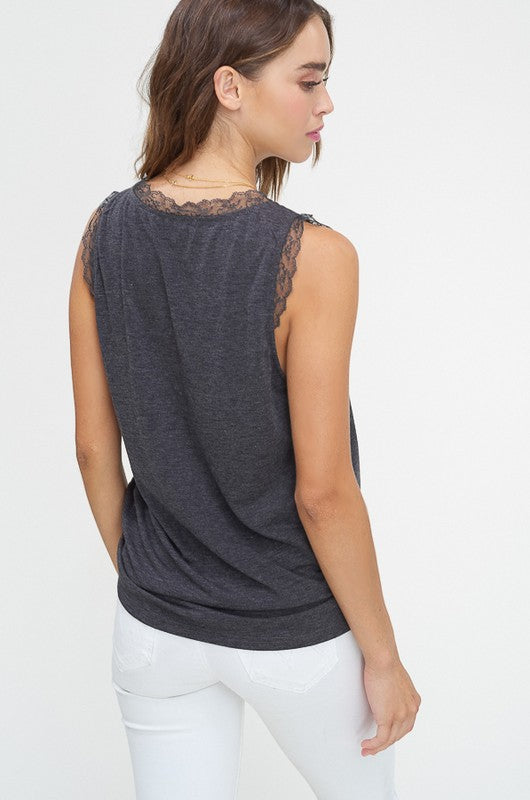 Dames Mouwloze Top V-Hals Twee Kleurig Jersey 4