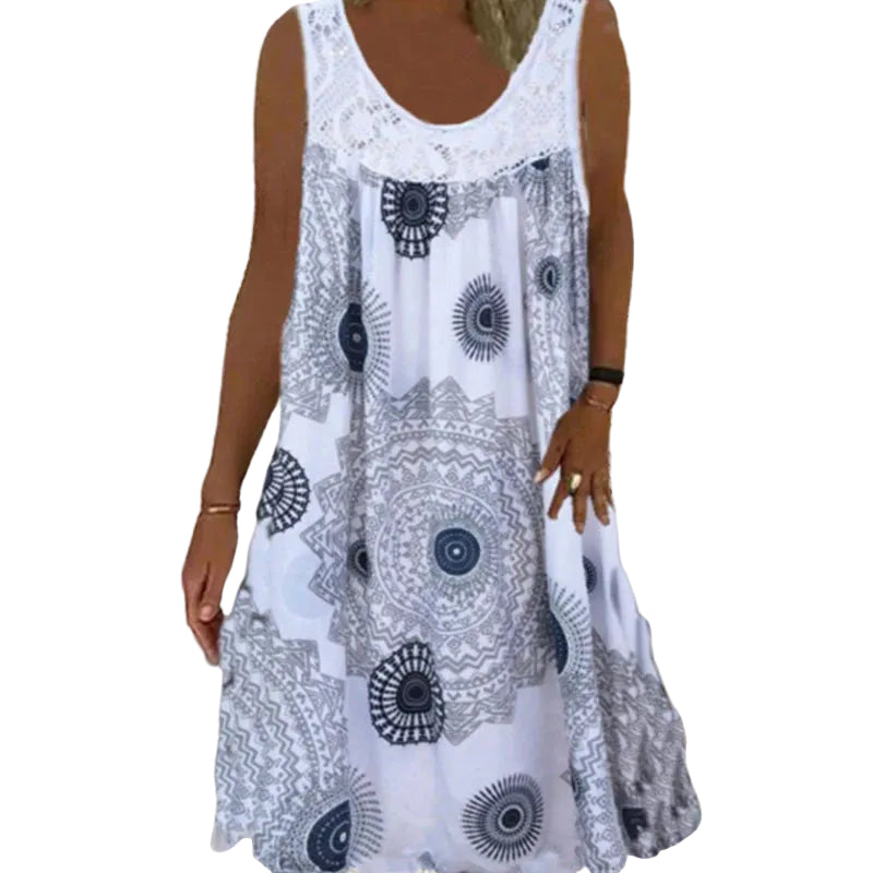 Dames Mouwloze Zomerjurk Met Speelse Print 0