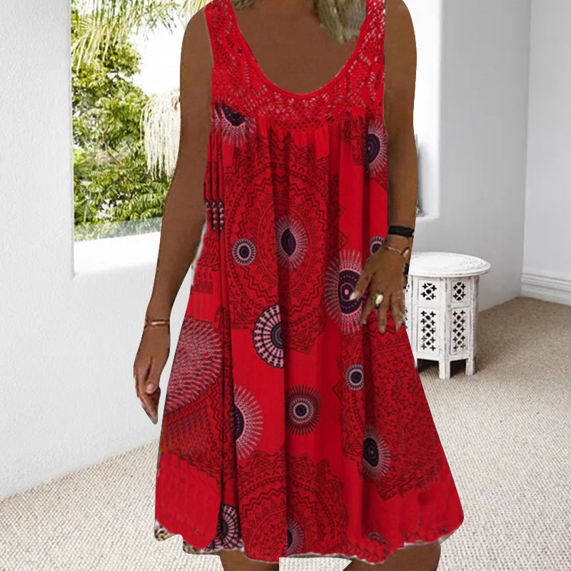 Dames Mouwloze Zomerjurk Met Speelse Print 7