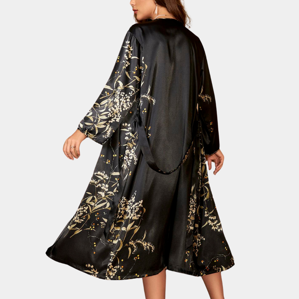 Dames Nachtjapon 2-Delig Luxe Set Ademend Comfortabel 2