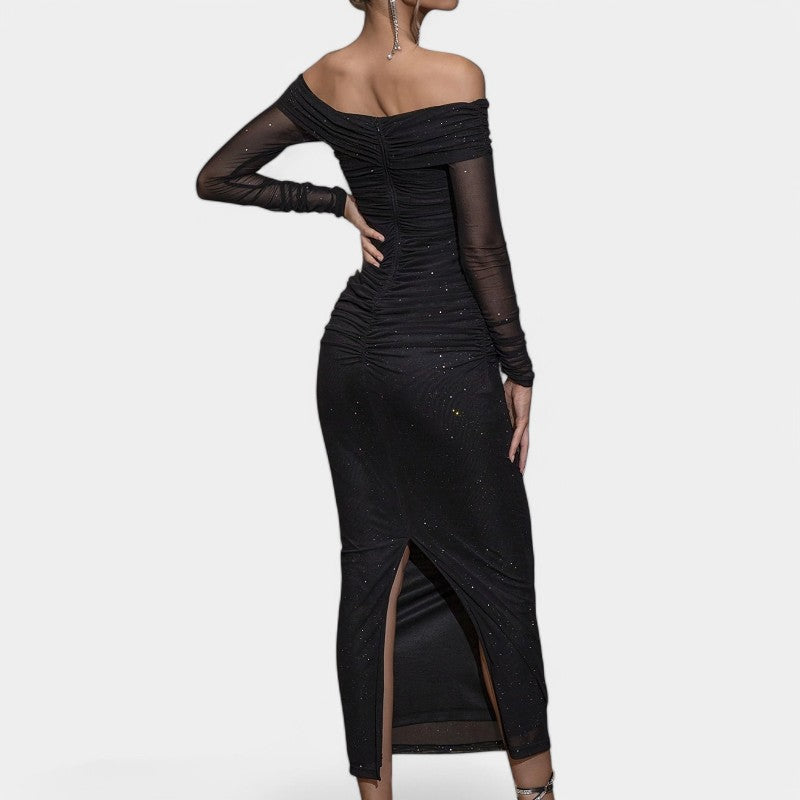 Dames Off-Shoulder Lange Mouwen Avondjurk 2