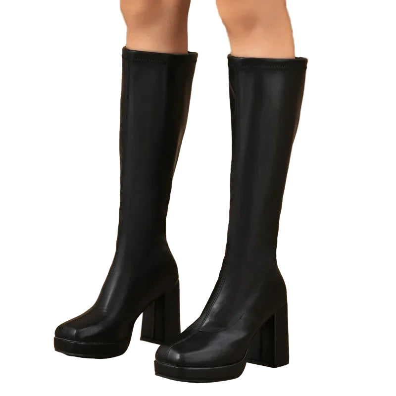 Dames Over-the-Knee Laarzen Chunky Hak 0