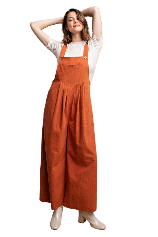 Dames Overall met Pintuck Detail en Zak in Rust 0