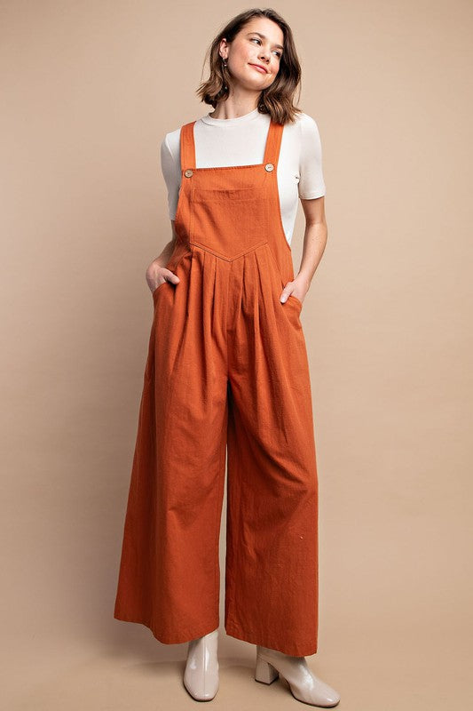 Dames Overall met Pintuck Detail en Zak in Rust 1