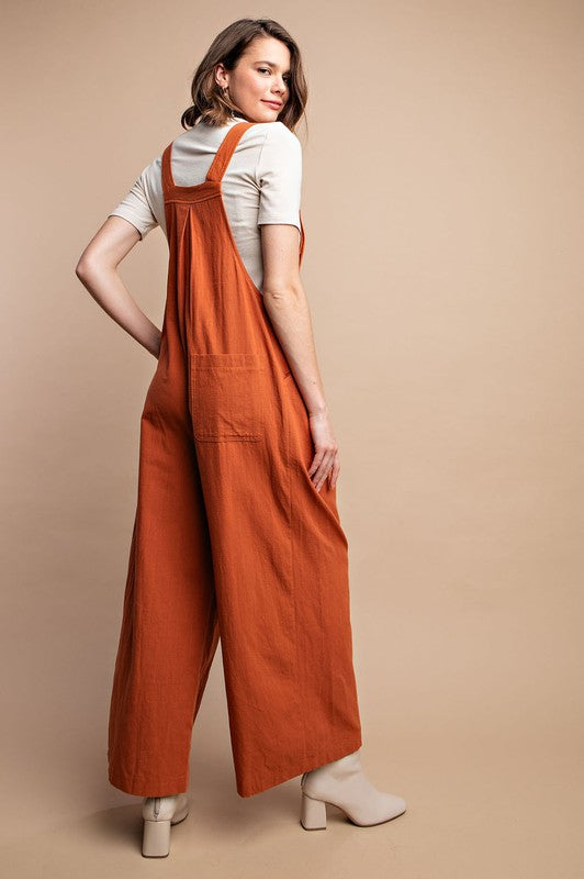 Dames Overall met Pintuck Detail en Zak in Rust 3