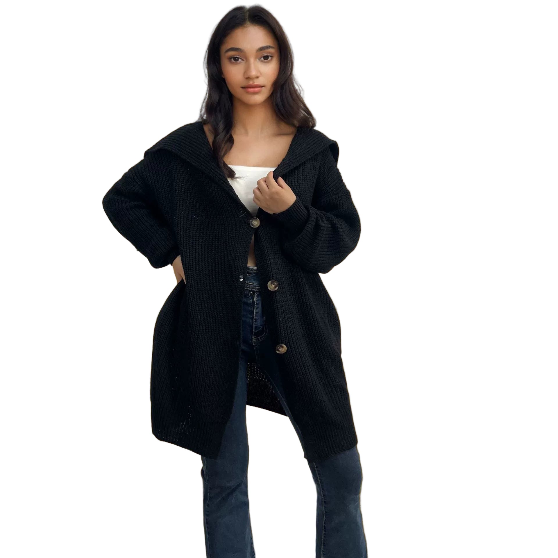 Dames Oversized Cardigan Gebreid 4