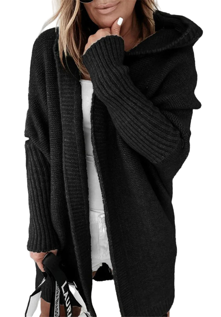Dames Oversized Cardigan Gebreid met Kap voor Herfst en Winter 0