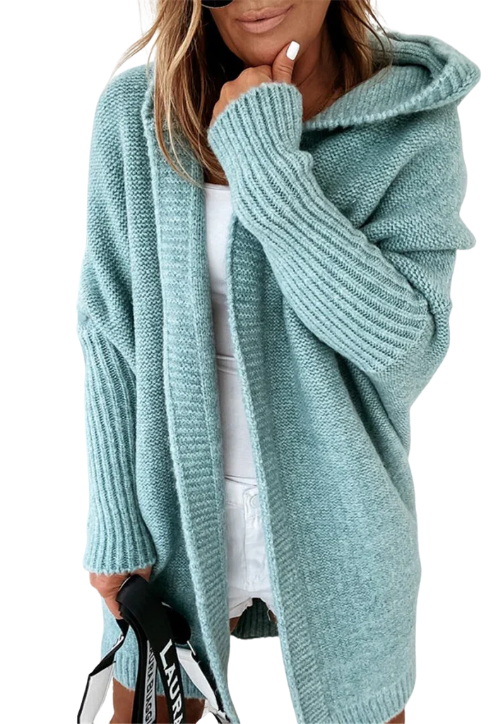 Dames Oversized Cardigan Gebreid met Kap voor Herfst en Winter 3