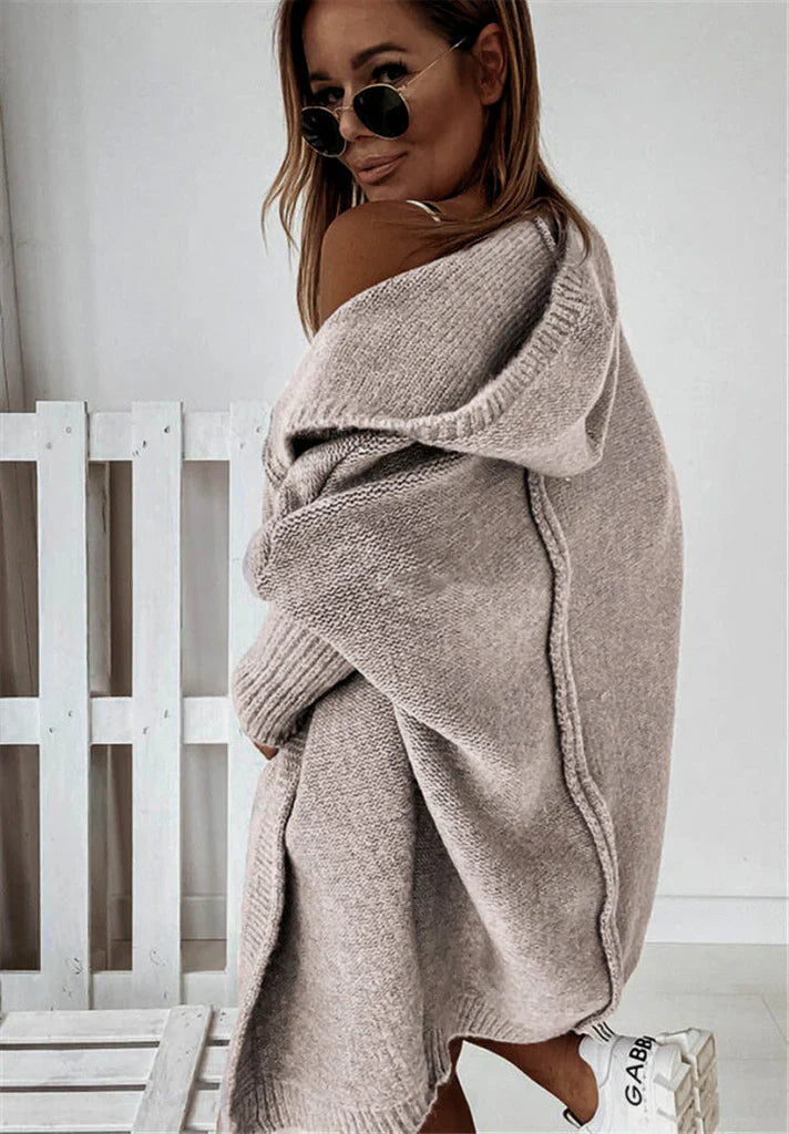 Dames Oversized Cardigan Gebreid met Kap voor Herfst en Winter 5