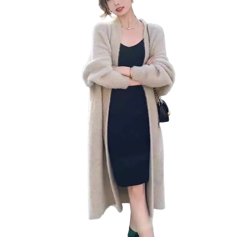 Dames Oversized Gebreide Cardigan met Open Voorkant 0
