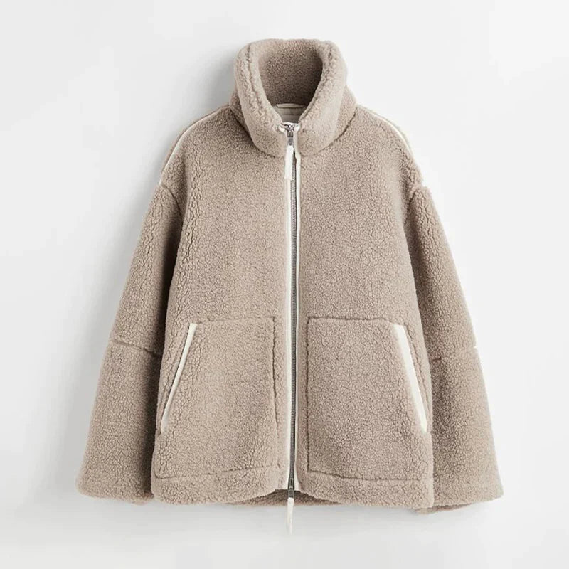 Dames Oversized Jacke met Patchwork Design 0