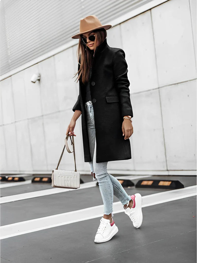 Dames Oversized Kappa Lange Mouwen V-hals Gebreid 8
