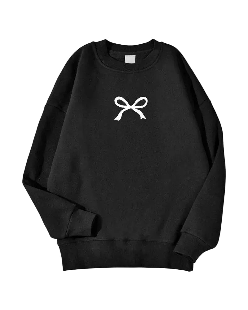 Dames Oversized Sweatshirt met Strikprint 0