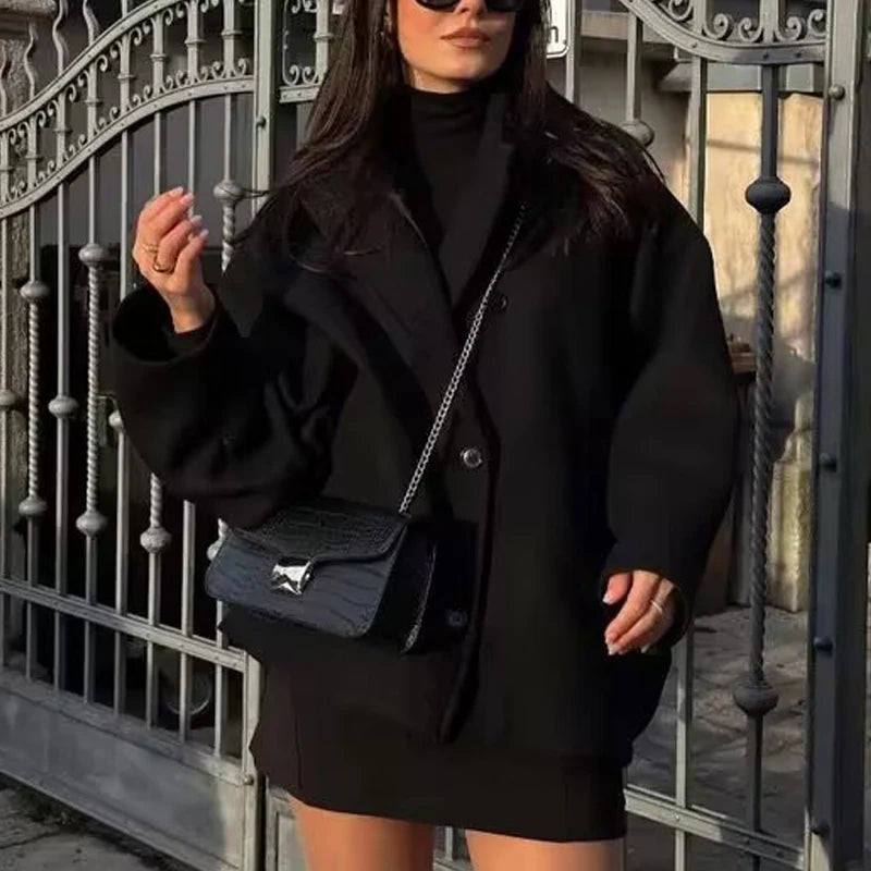 Dames Oversized Winterjas met Lange Mouwen en Knopen 4
