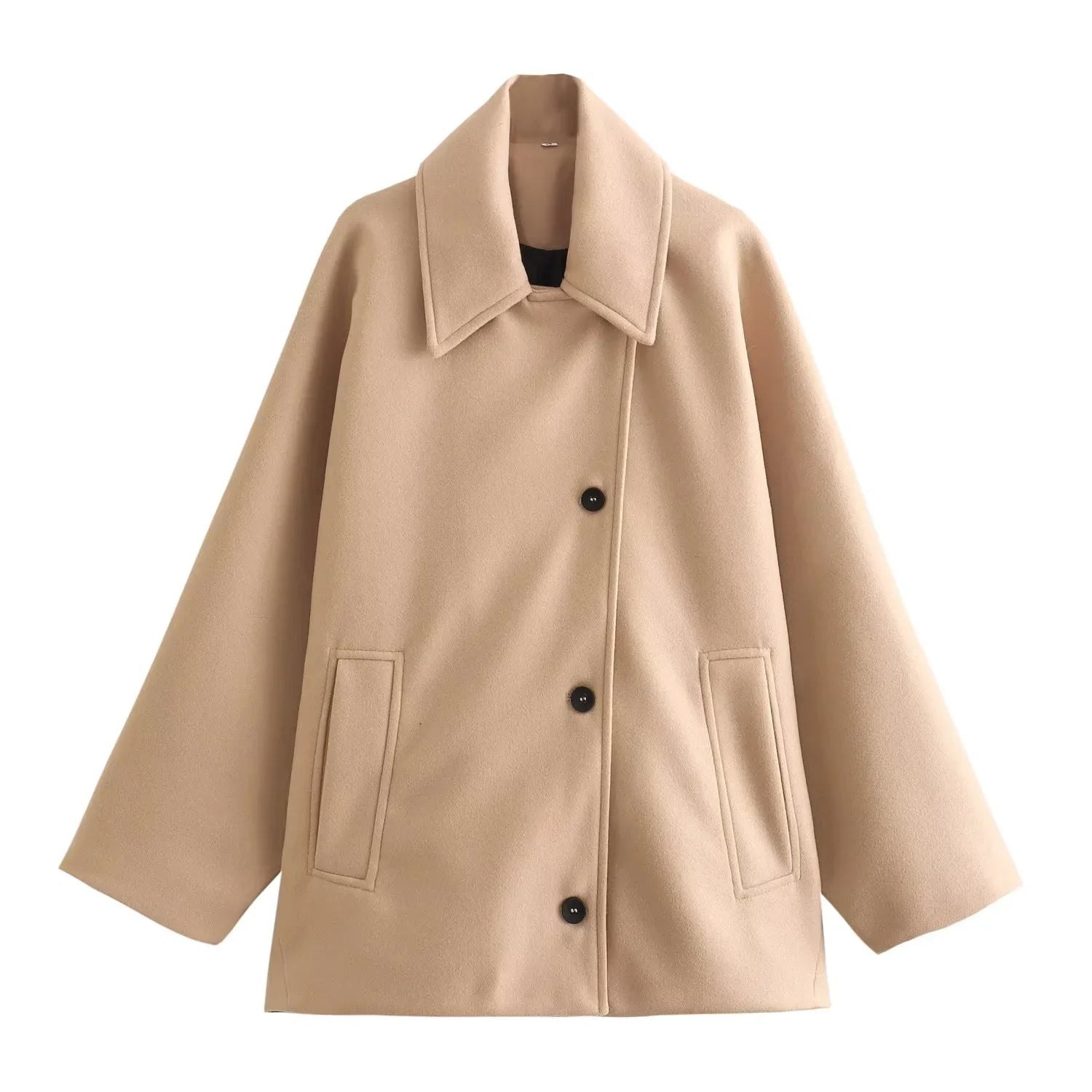 Dames Oversized Winterjas met Lange Mouwen en Knopen 6