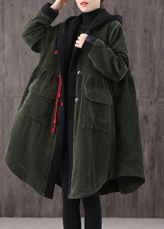 Dames Parka Met Capuchon en Knoopzakken voor Winterse Dagen 0