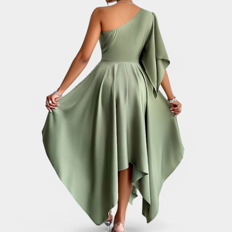 Dames Peplum Jurk Asymmetrisch Polyester voor Casual en Formele Gelegenheden 3