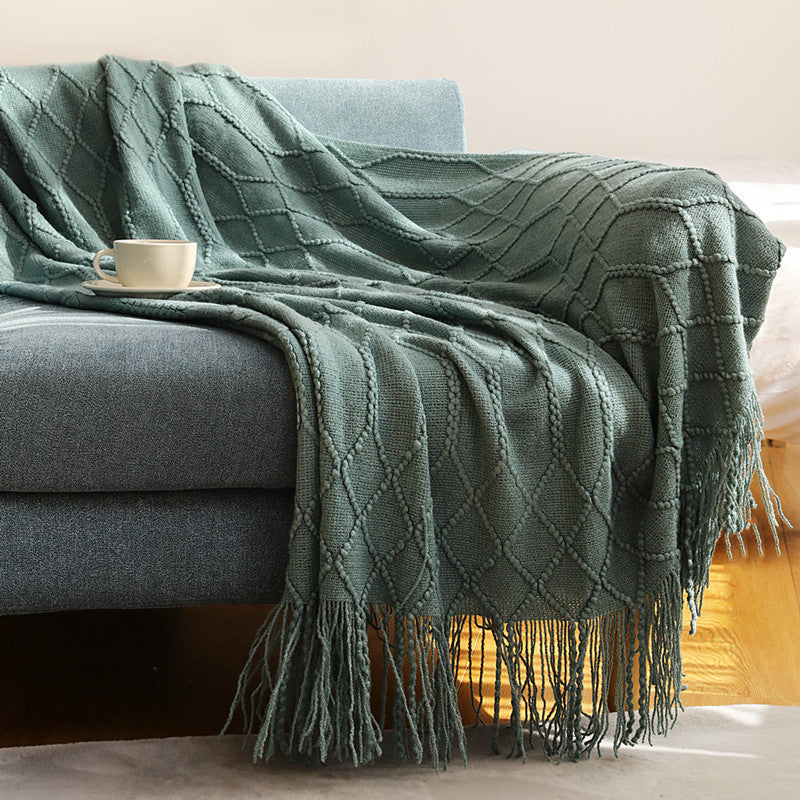 Dames Plaid Geweven Structuurdeken Comfortabel en Stijlvol 8