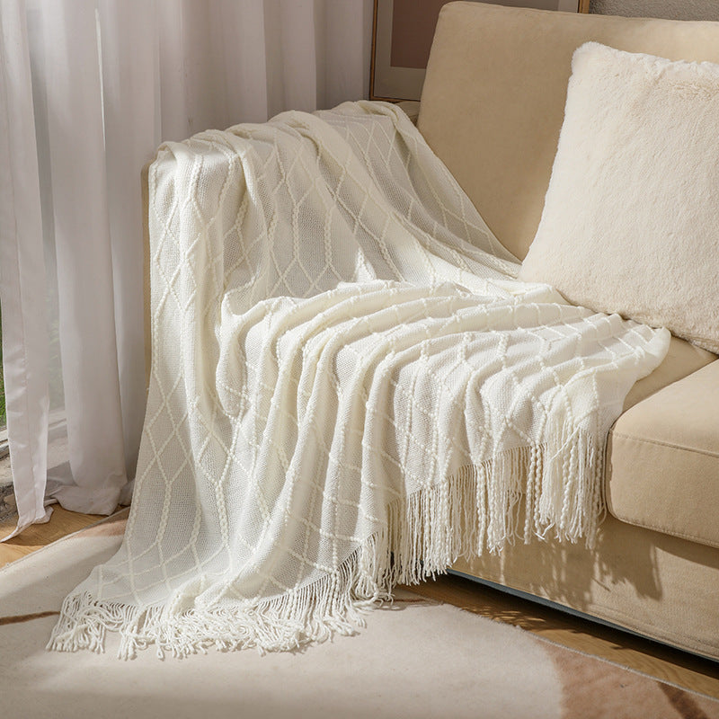 Dames Plaid Geweven Structuurdeken Comfortabel en Stijlvol 9