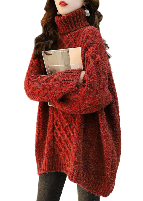 Dames Plus Size Gebreide Trui in Mulberry 0