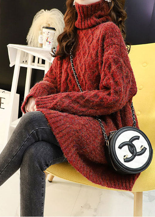 Dames Plus Size Gebreide Trui in Mulberry 2