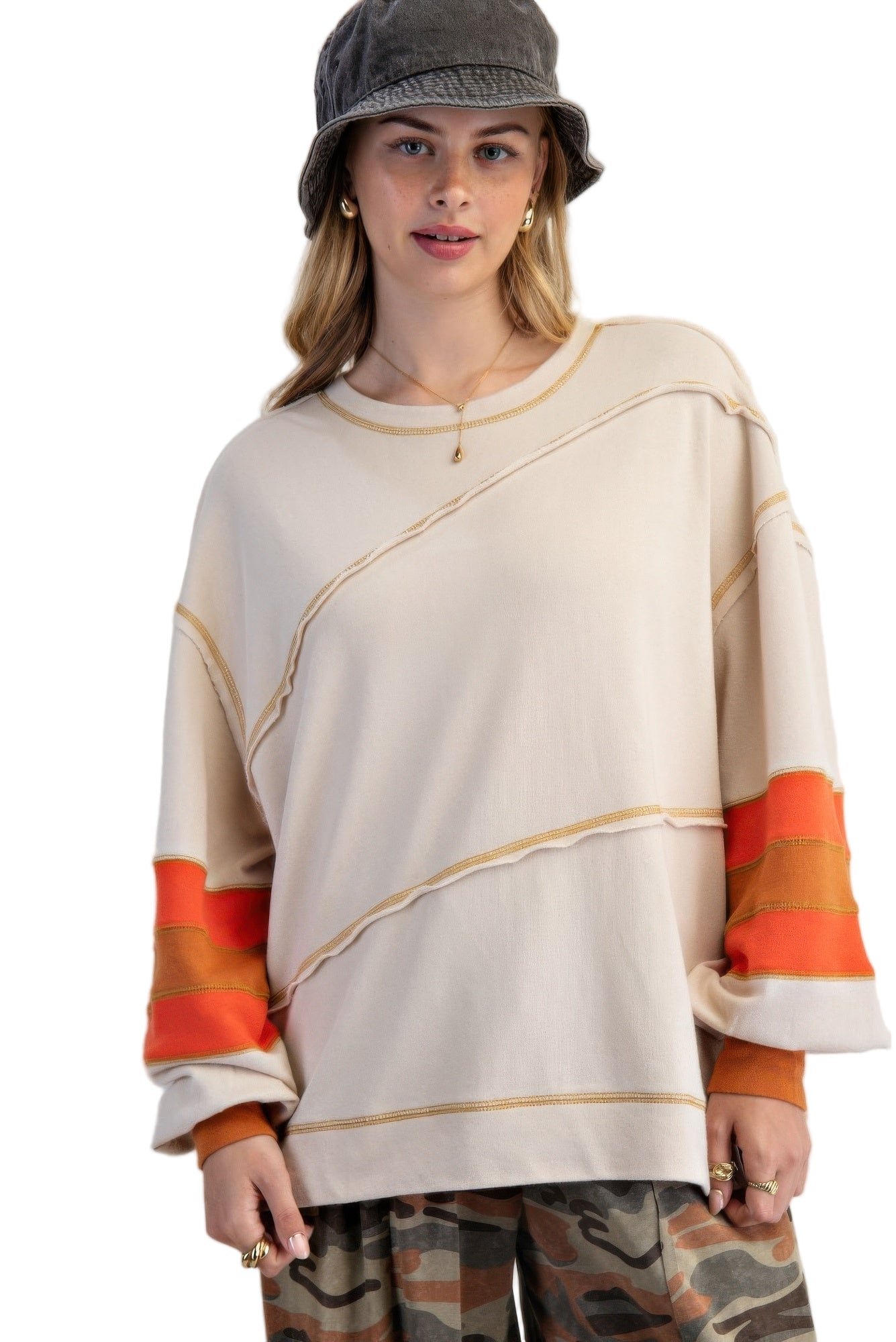 Dames Pullover Katoen Gemengd Kleur Geborduurd 0