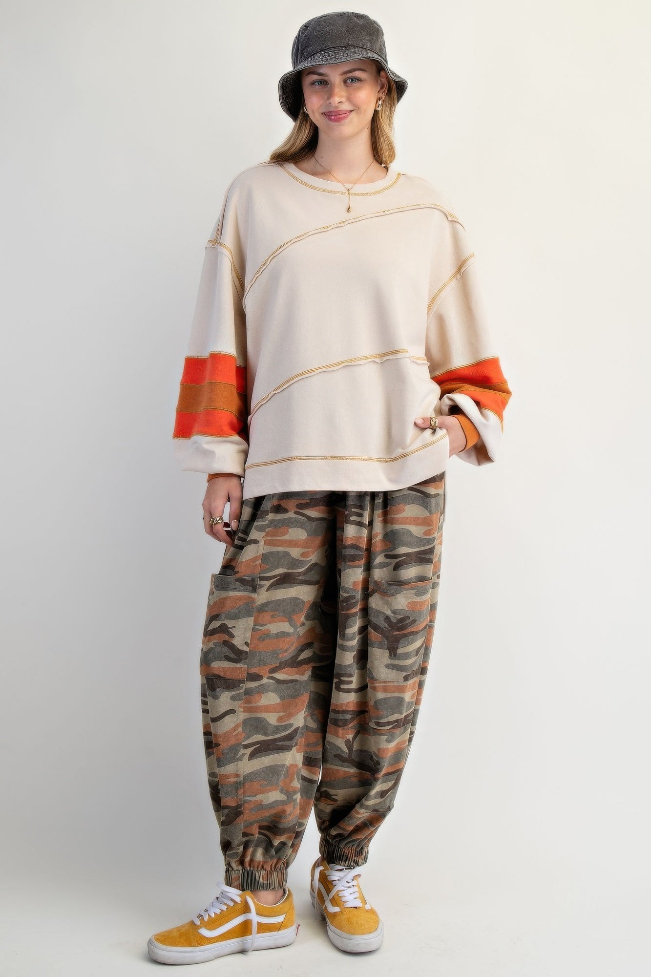 Dames Pullover Katoen Gemengd Kleur Geborduurd 1
