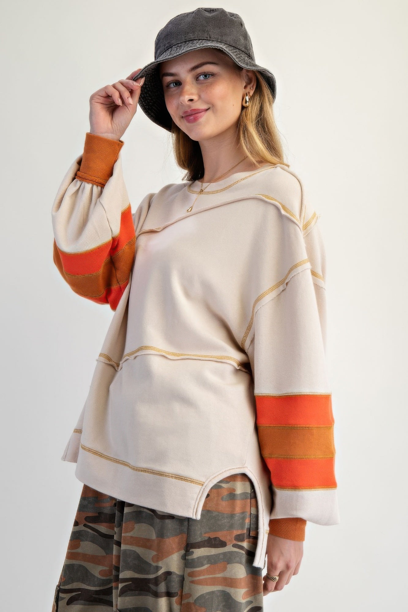 Dames Pullover Katoen Gemengd Kleur Geborduurd 2