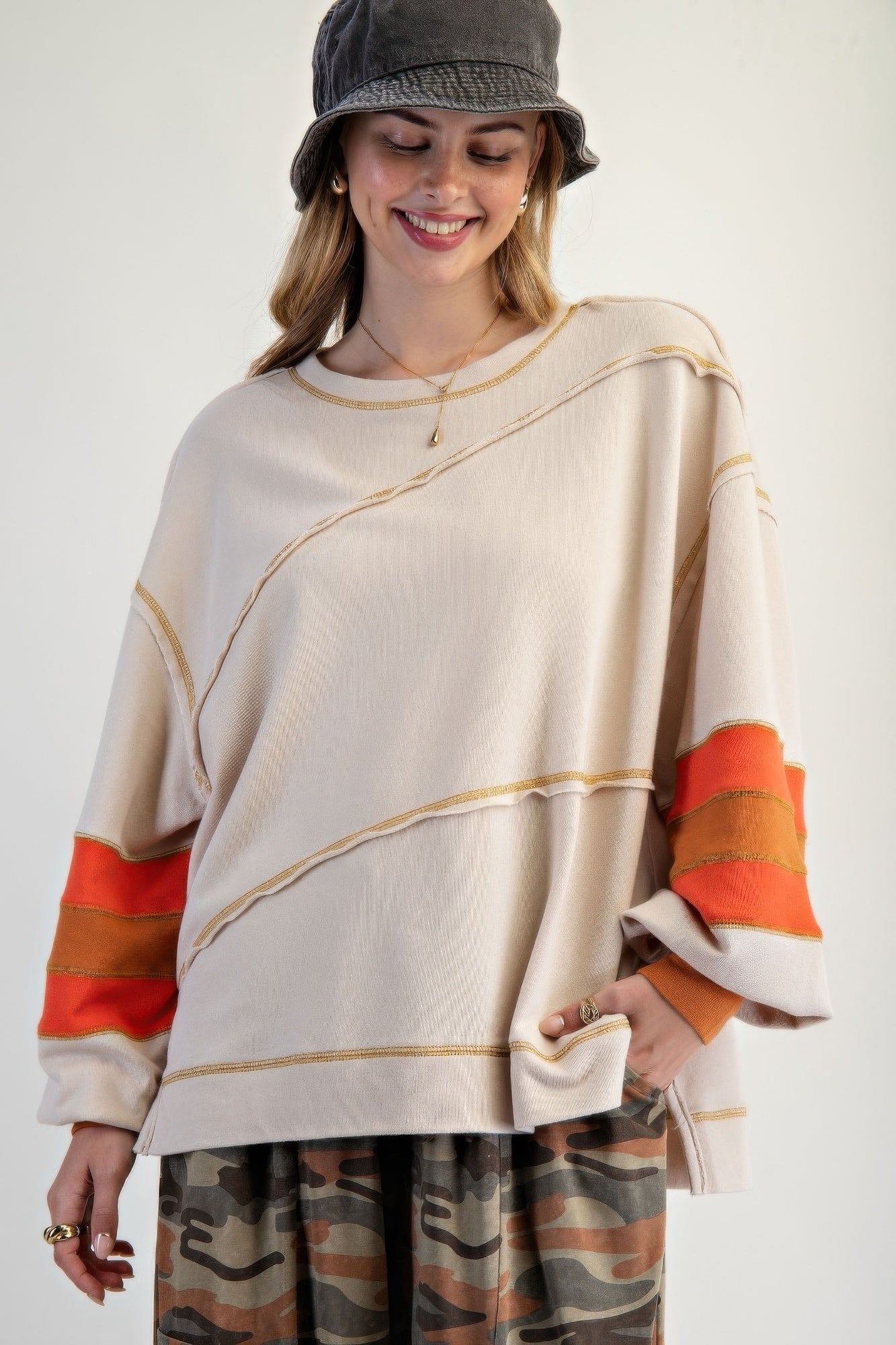 Dames Pullover Katoen Gemengd Kleur Geborduurd 3