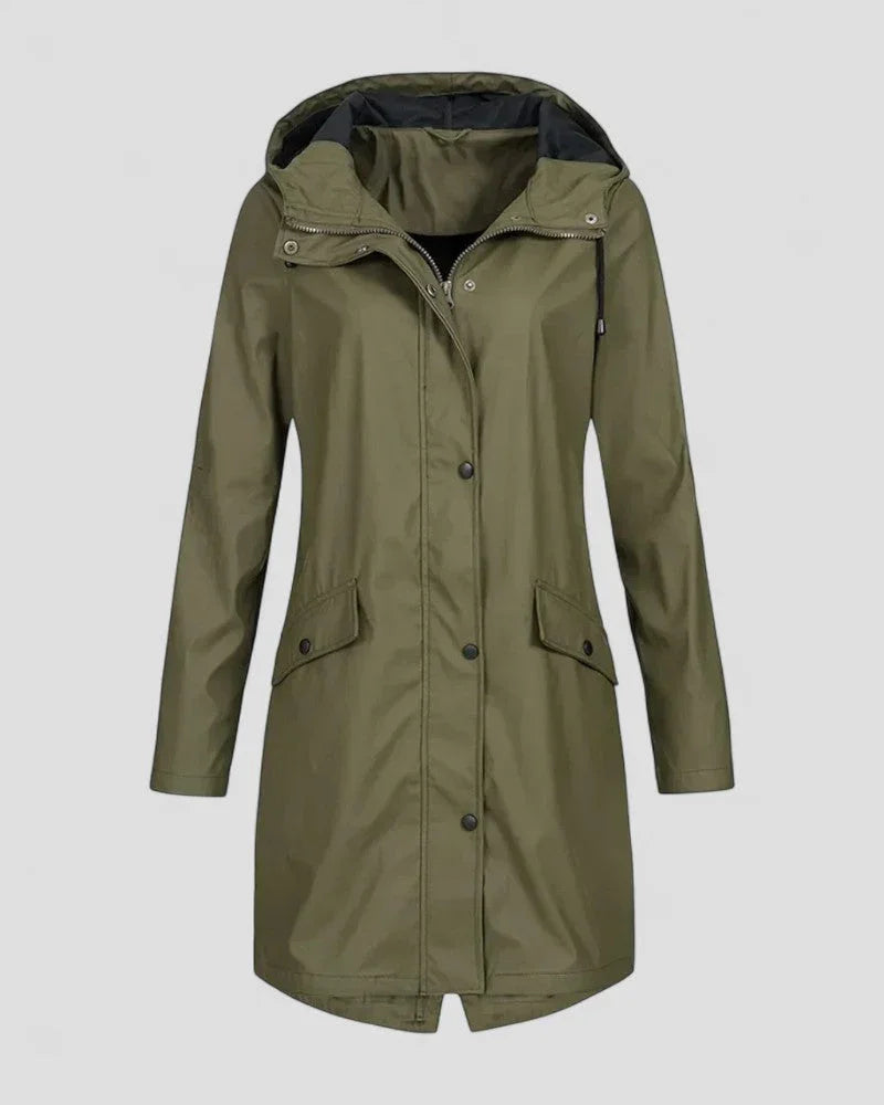 Dames Regenjack met Capuchon en Lange Snit 2