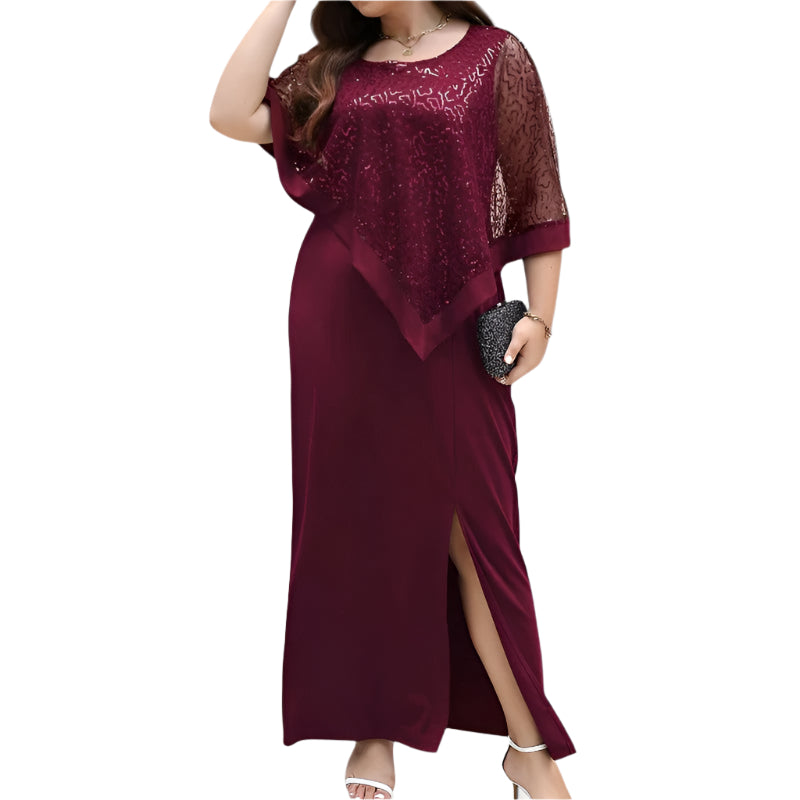 Dames Robe Lange Mouwen Batwing met Sequins 0