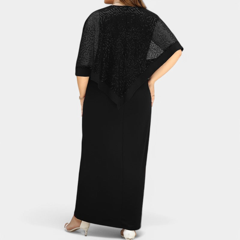 Dames Robe Lange Mouwen Batwing met Sequins 4
