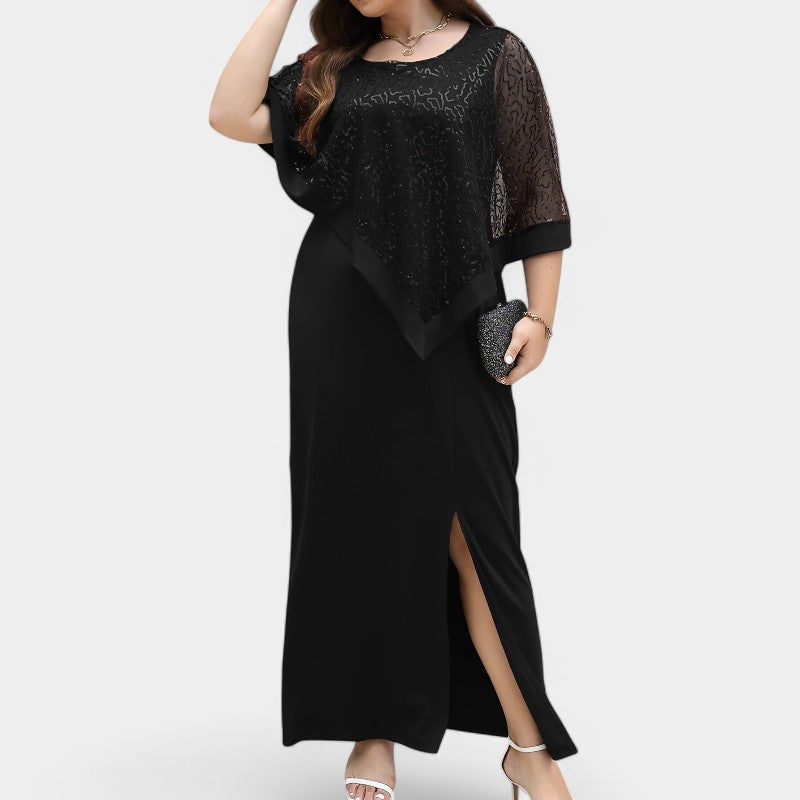 Dames Robe Lange Mouwen Batwing met Sequins 8