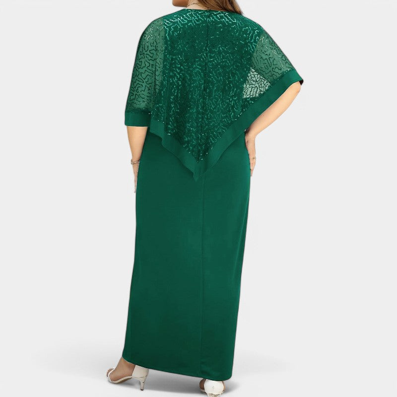 Dames Robe Lange Mouwen Batwing met Sequins 9